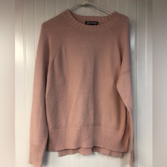 sherpa adventure gear Sweaters - Sherpa Adventure Gear Pink Sweater Large Long Sleeve Tight Knit Cotton/Cashmere